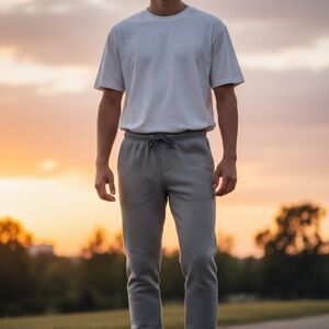 .	Eddie Bauer Sleepwear Men’s Large Gray Lounge Jogger Pants Drawstring Pockets